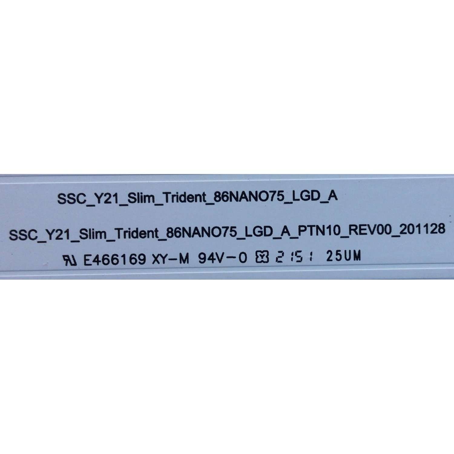 KIT DE LEDS PARA TV LG / ( 22 PZ ) NUMERO DE PARTE EAV65033001 / SSC_Y21_SLIM_RIDENT_86NANO75_LGD_A / SSC_Y21_SLIM_RIDENT_86NANO75_LGD_A_PTN10_REV00_201128 / MODELO 86NANO75 - Imagen 5